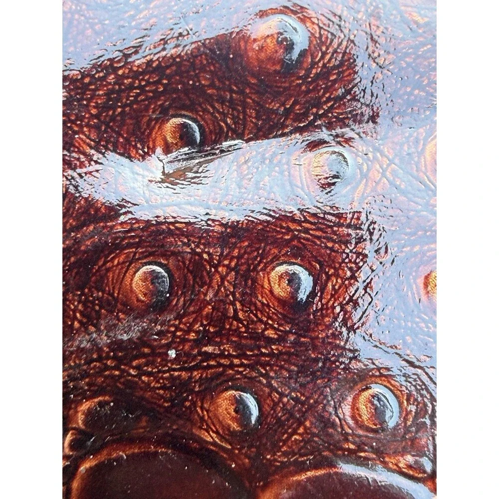 Kristine Y2K  Faux Ostrich Crocodile Embossed Hard Case Clutch Wallet 7.25”